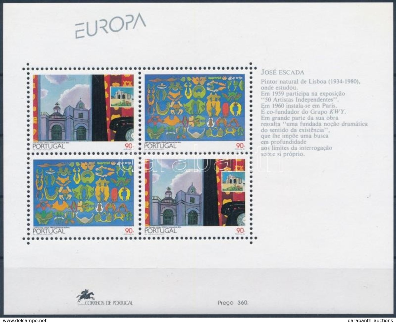 ** 1993 Europa CEPT: Kortárs Művészet Blokk Mi 93 - Andere & Zonder Classificatie