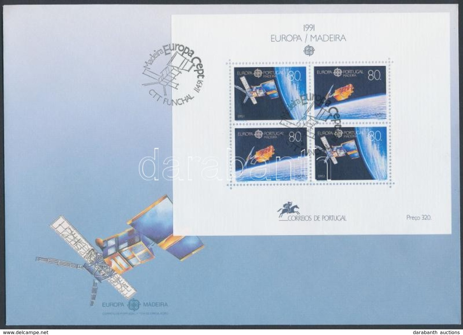 1991 Europa CEPT, Űrkutatás Blokk Mi 12 FDC-n - Andere & Zonder Classificatie