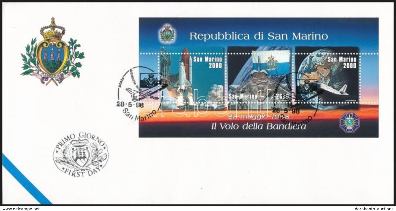 1998 Űrkutatás Blokk Mi 24 FDC-n - Andere & Zonder Classificatie