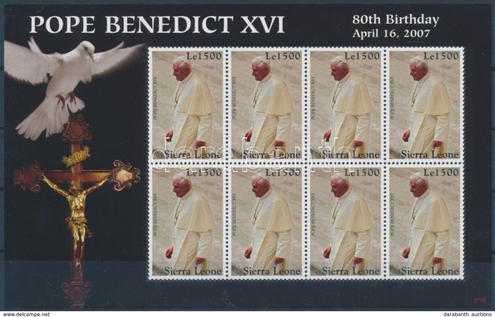 ** 2007 XVI. Benedek Pápa Kisív,
Pope Benedict XVI Minisheet
Mi 5004 - Andere & Zonder Classificatie