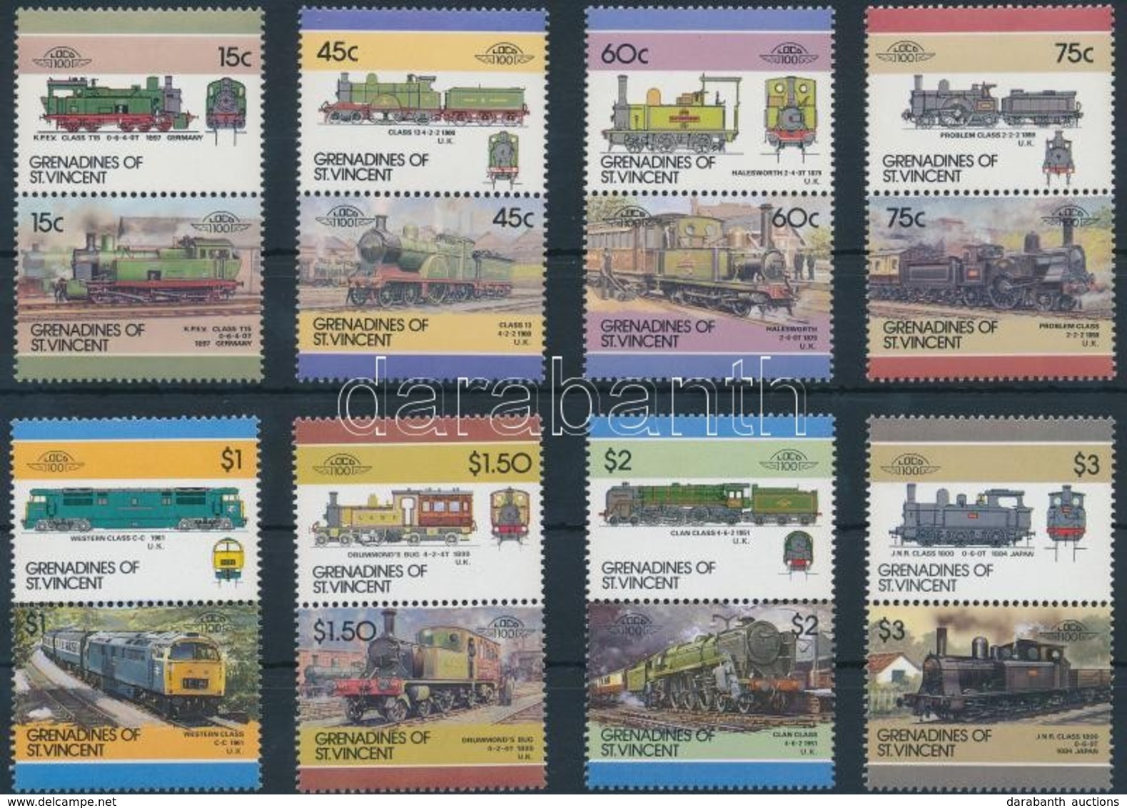 ** 1986 Vasút Sor Párokban Mi 458-473 - Andere & Zonder Classificatie