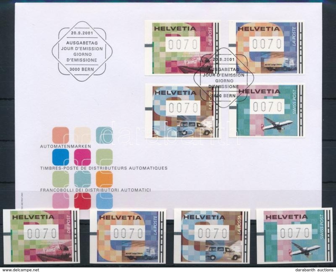 ** 2001 4 Db Klf Automata Bélyeg Mi 11-14 + 11-14 FDC-n - Andere & Zonder Classificatie