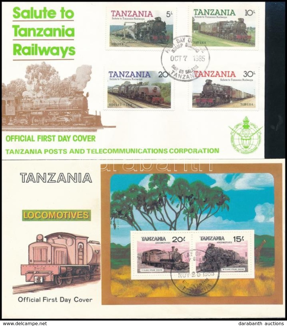 1985 Mozdonyok Sor Mi 268-271 + Blokk Mi 44 2 Db FDC-n - Andere & Zonder Classificatie