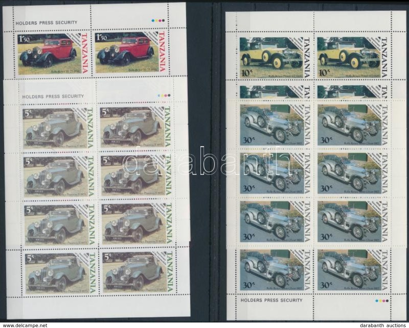 ** 1986 100 éves Az Autó Kisív Sor Mi 309-312 - Andere & Zonder Classificatie