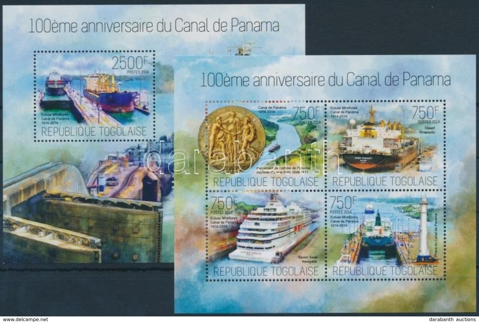 ** 2014 100 éves A Panama- Csatorna Kisív + Blokk - Andere & Zonder Classificatie