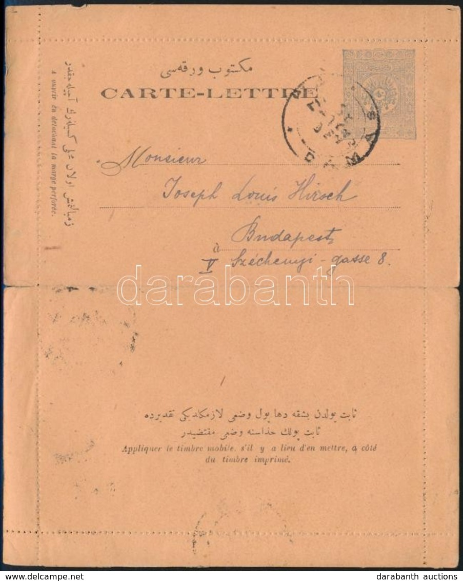 1900 Szíria 1900 Zárt Díjjegyes Levelezőlap Damaskuszból Magyarországra,
Syria 1900 Cover Card From Damas To Hungary - Andere & Zonder Classificatie