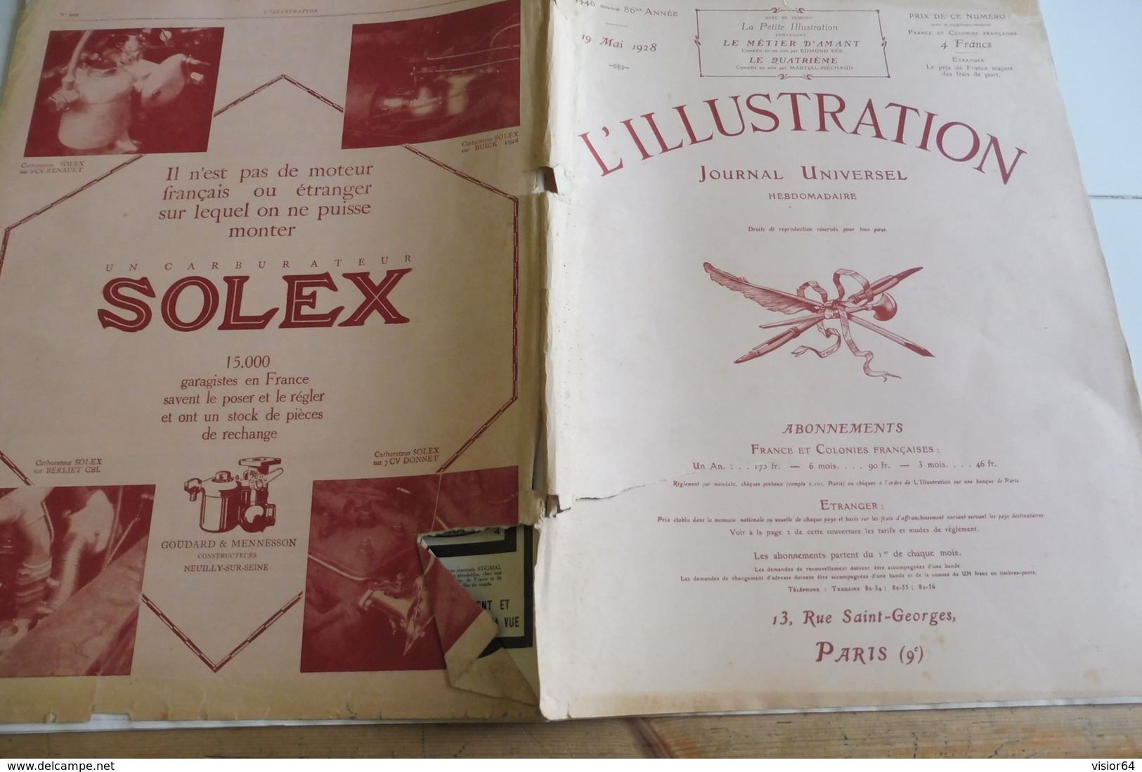 L'ILLUSTRATION 19 Mai 1928-RUSSIE ROUGE-CEREMONIES AU SIAM - ROUMANIE - BULGARIE - DESTRUCTION DU CORINTHE-SPHERE LUNE - L'Illustration