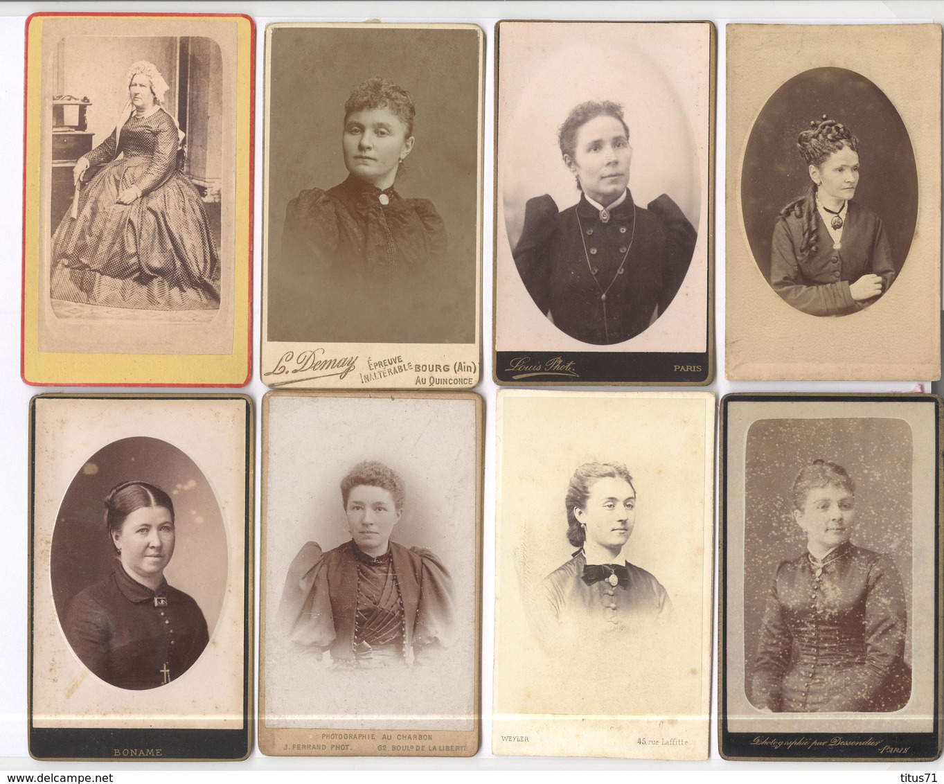 Lot De 24 Photos Carte De Visite - Portraits De Femmes - Circa 1900 - Personnes Anonymes