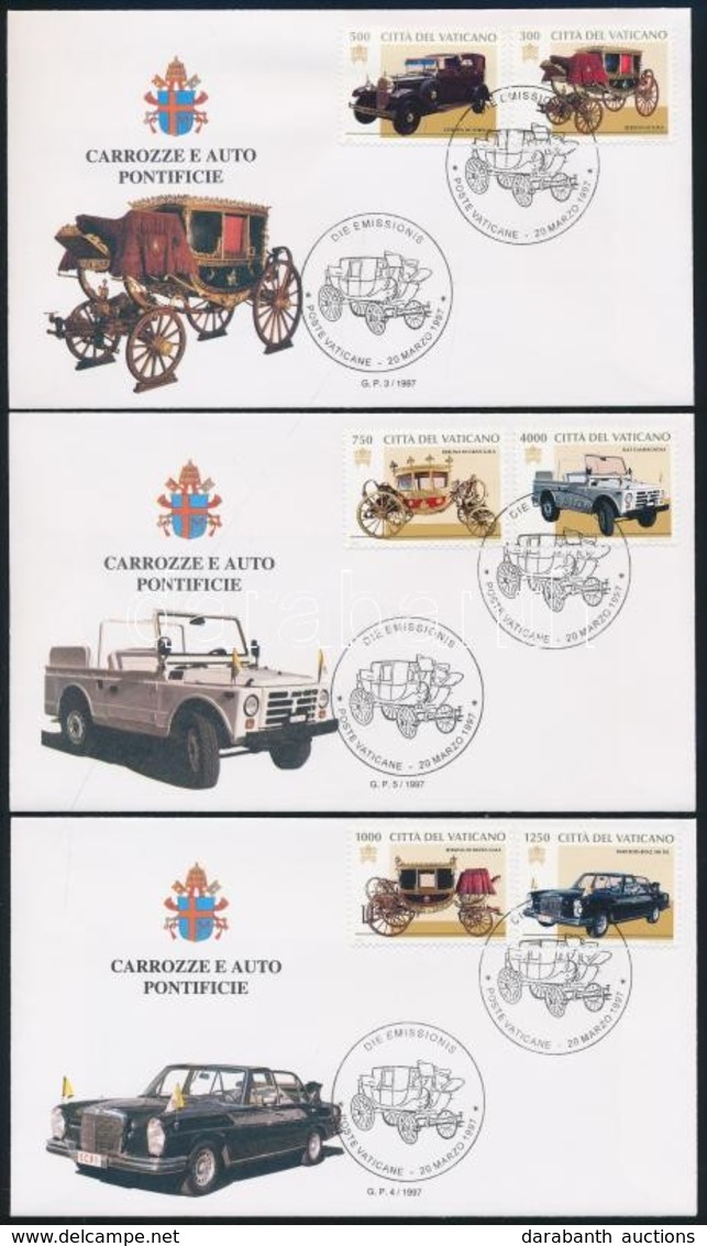 1997 Pápai Hintók és Autók Sor Mi 1197-1206 5 Db FDC-n - Other & Unclassified