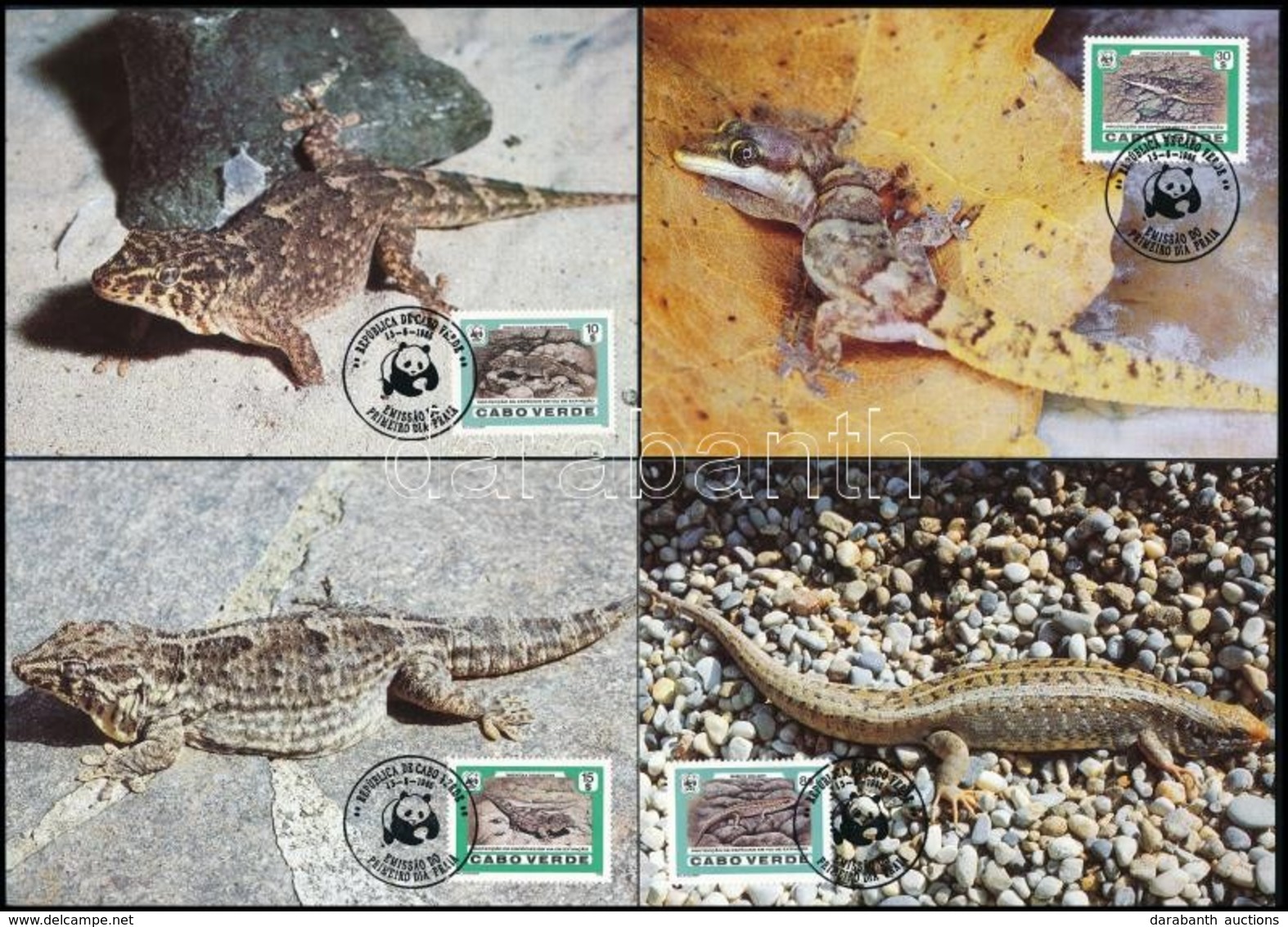 1986 WWF: Hüllők Sor 4 Db CM-en,
WWF: Reptiles Set On 4 CM
Mi 500-503 - Other & Unclassified