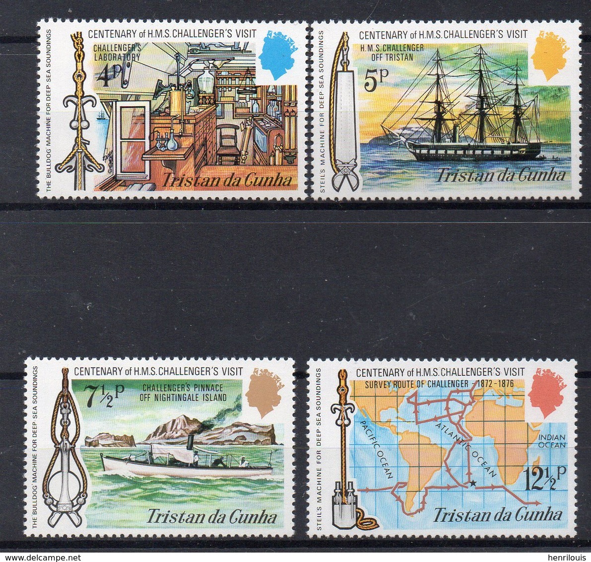 TRISTAN DA CUNHA  Timbres Neufs ** De 1973  ( Ref 5901) Transports - Bateaux - Challenger - Tristan Da Cunha