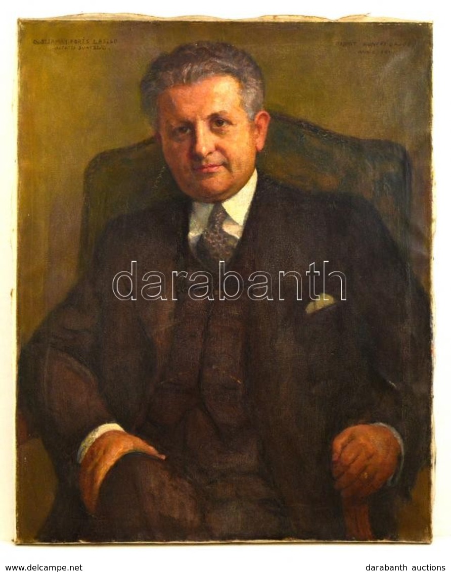 Kunffy Lajos (1869-1962): Szirmay Fóris László (1895-?) Későbbi Miniszteri Tanácsos Portréja 1941, Olaj, Vászon, Jelzett - Other & Unclassified