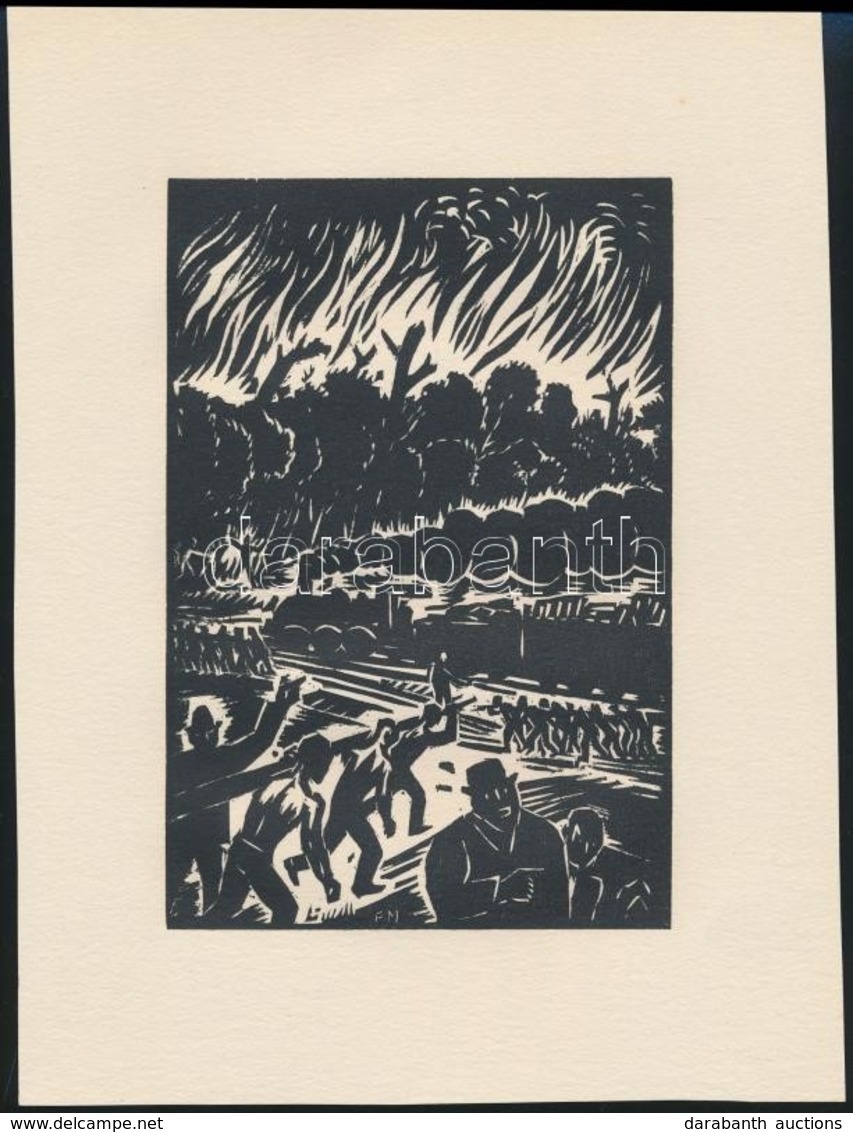 Frans Masereel (1889-1972): Gyártelep, Fametszet, Papír, Jelzett A Metszeten, 16×11 Cm - Other & Unclassified