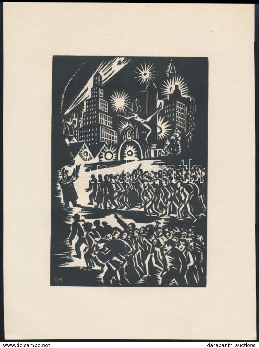 Frans Masereel (1889-1972): A Tőke A Munka Világa, Fametszet, Papír, Jelzett A Metszeten, 16×11 Cm - Other & Unclassified