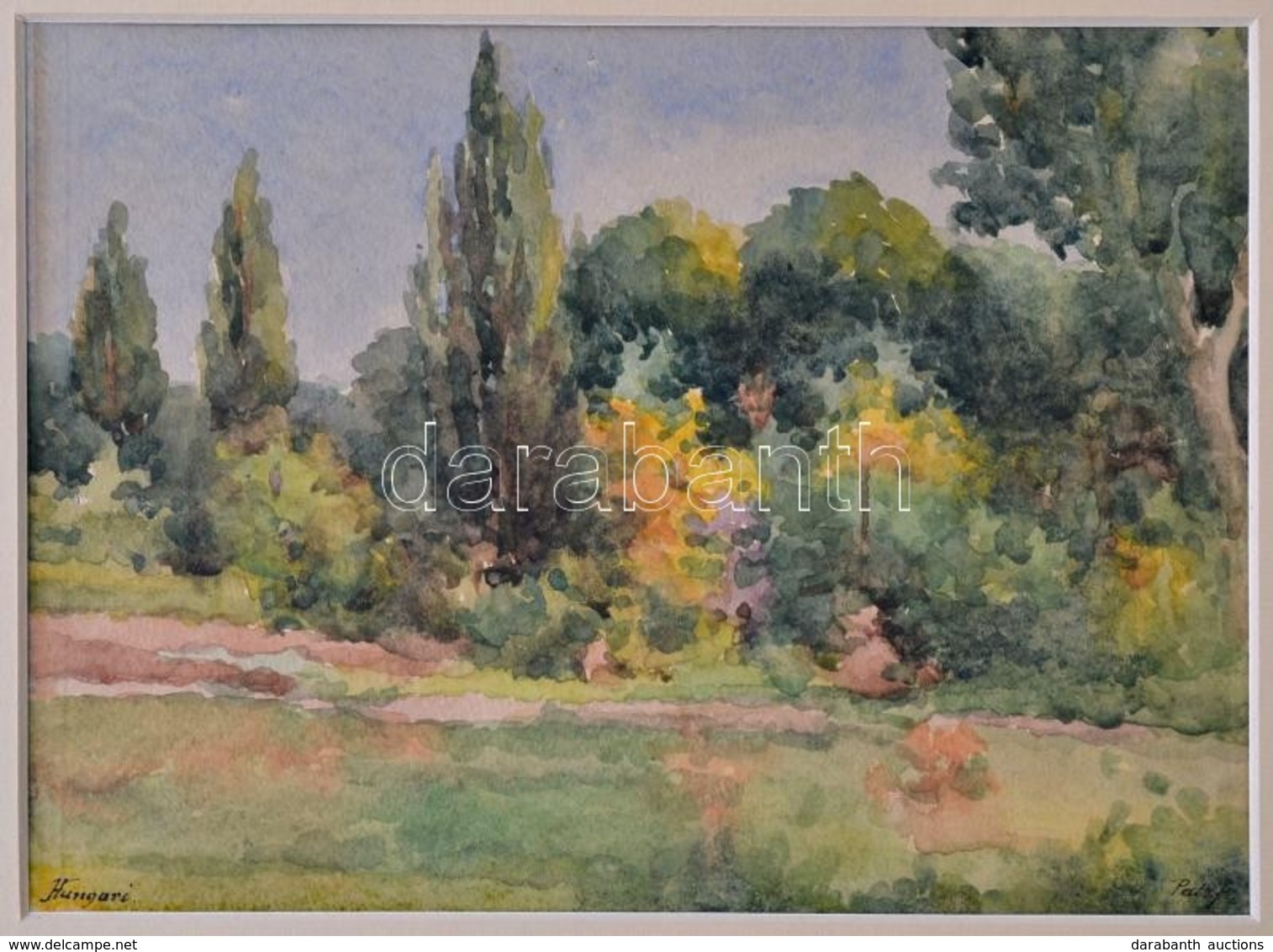 Olvashatatlan Jelzéssel: Liget. Akvarell, Papír, 17×24 Cm - Other & Unclassified