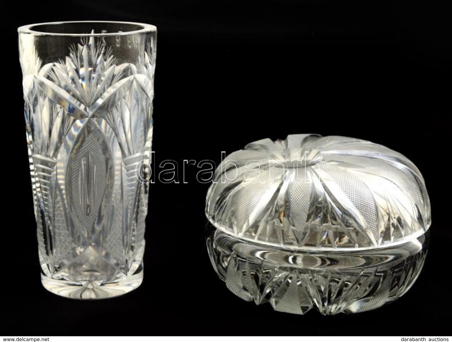 Ólomkristály Váza és Bonbonier, Apró Hibákkal, M: 14,5 Cm, D: 12 Cm - Glass & Crystal