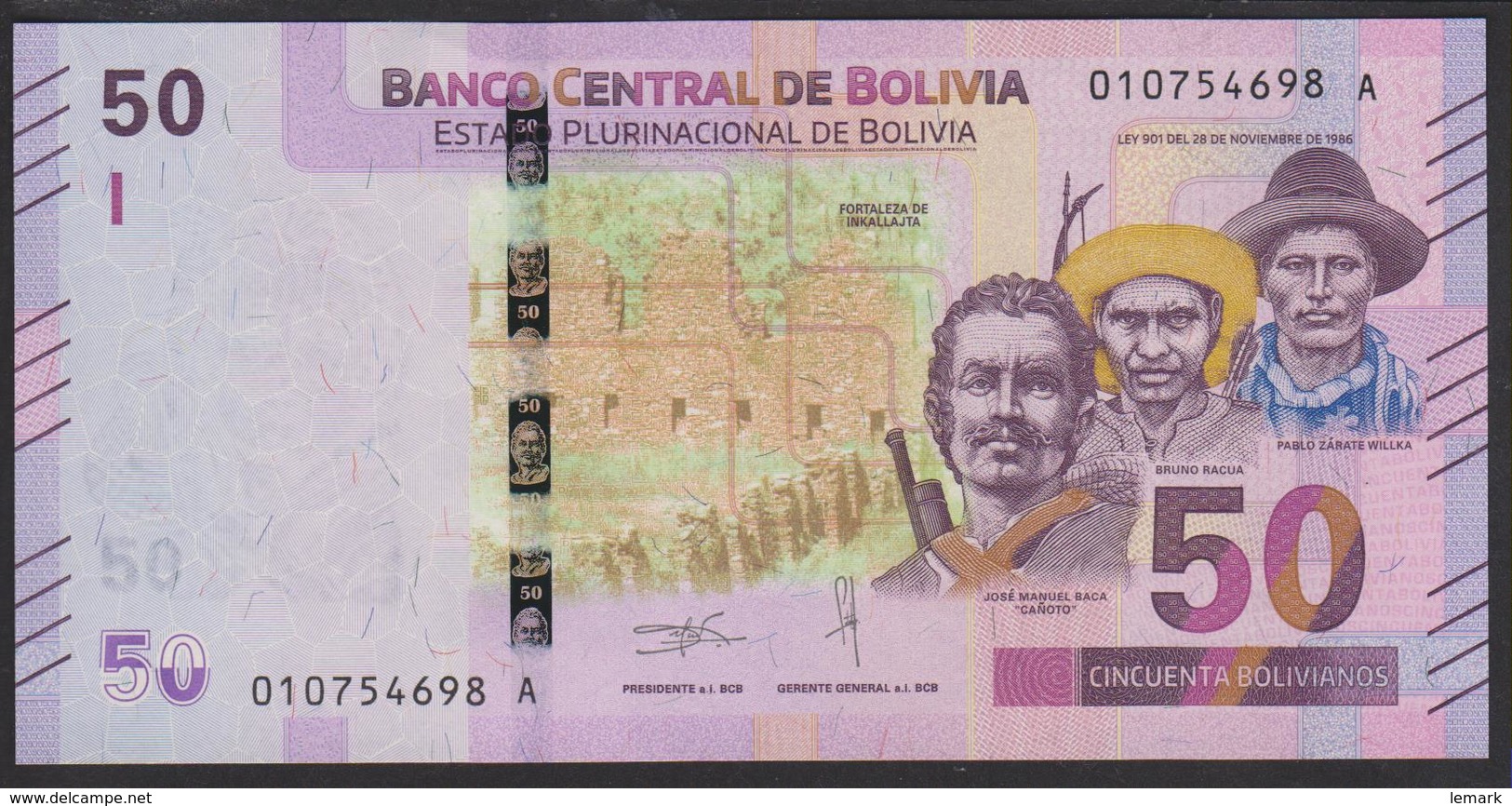 Bolivia 50 Bolivanos 2018 Pnew UNC - Bolivie