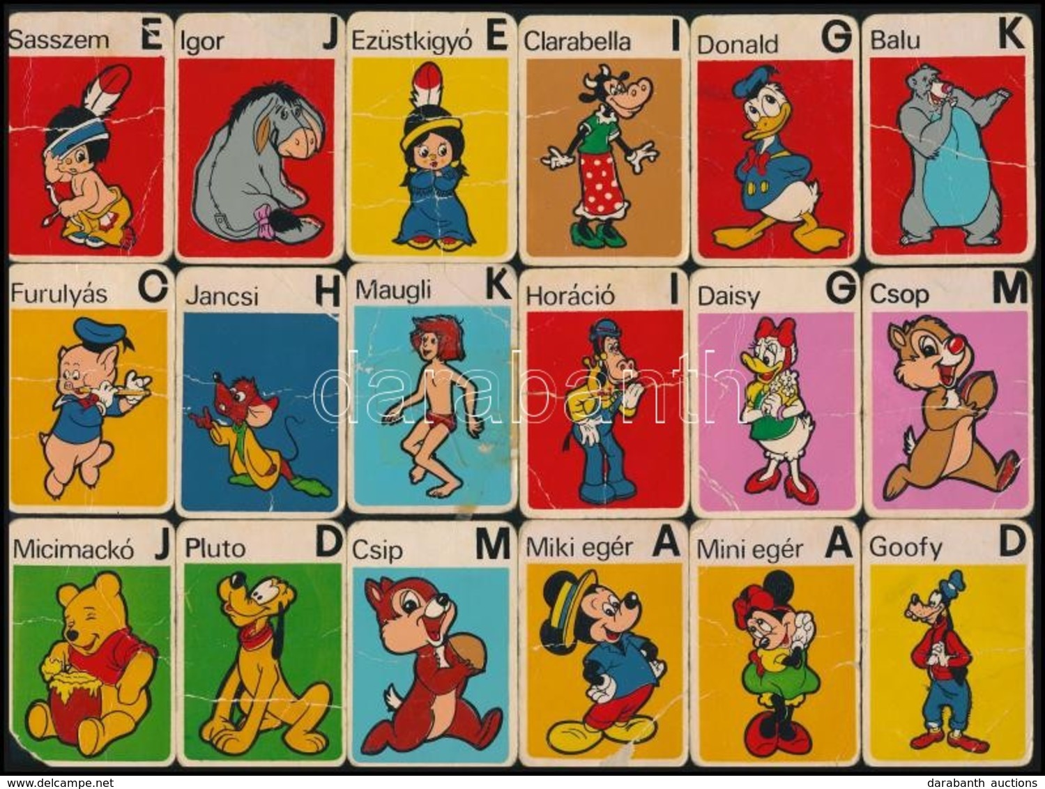 Walt Disney Mesefigurás Mini Kártyajáték, 28 Lappal, Viseltes, Gyűrött, Sérült állapotban. - Andere & Zonder Classificatie