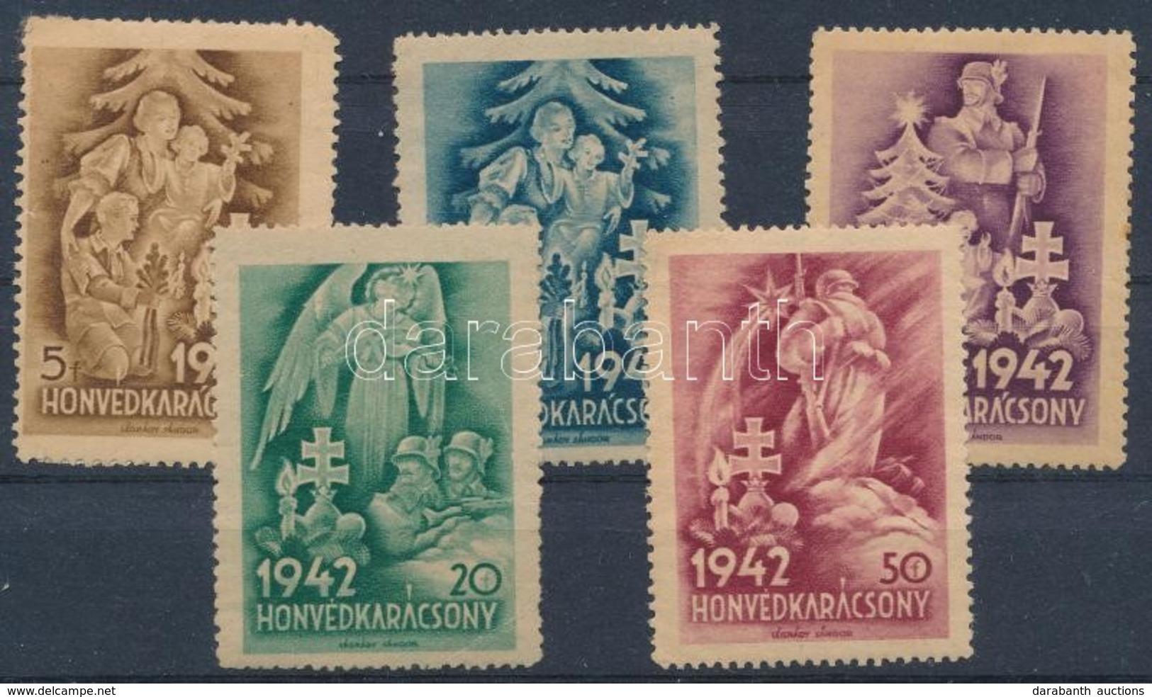 1942 5 Db Honvédkarácsony Adománybélyeg - Zonder Classificatie