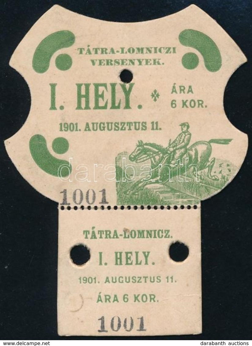 1901 Tátralomnici Lóverseny, Helyjegy, 9x6,5 Cm - Ohne Zuordnung