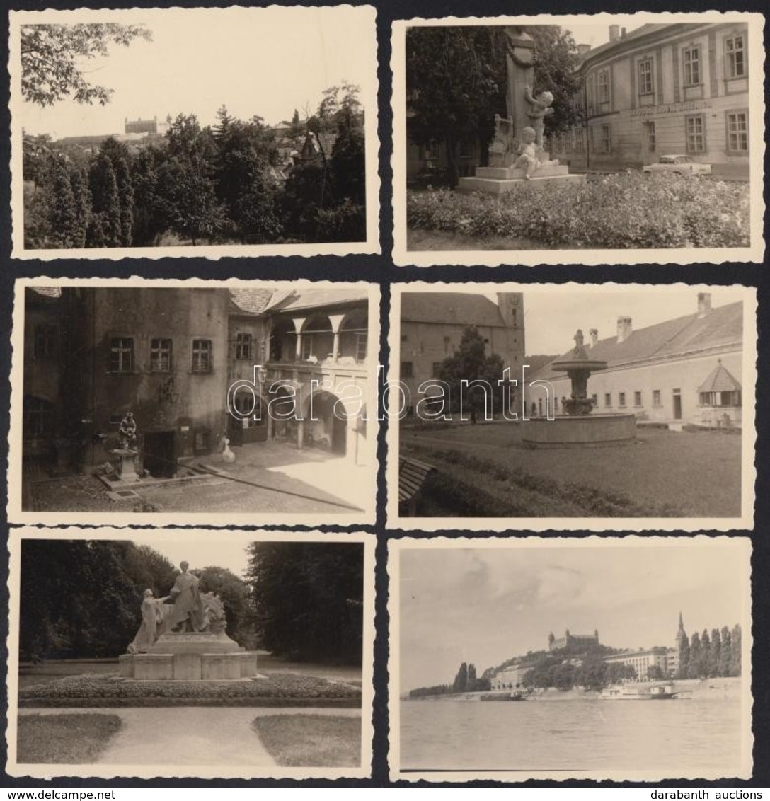 Cca 1950 Pozsony, Városképek, Utcarészletek, 9 Db Fotó, Hátoldalon Feliratozva, 6×9 Cm - Andere & Zonder Classificatie