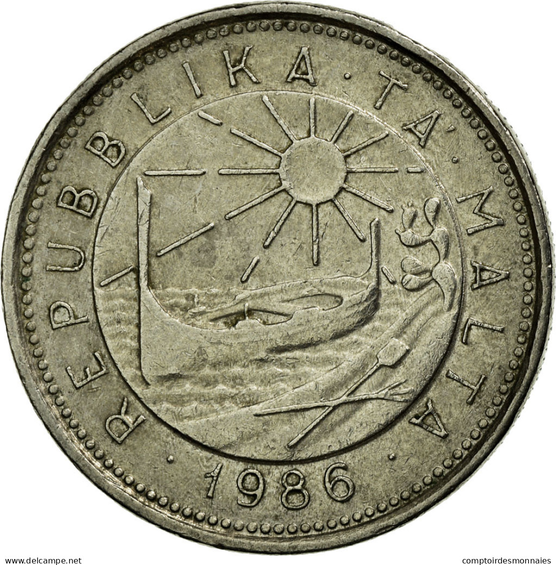 Monnaie, Malte, 10 Cents, 1986, British Royal Mint, TTB, Copper-nickel, KM:76 - Malte