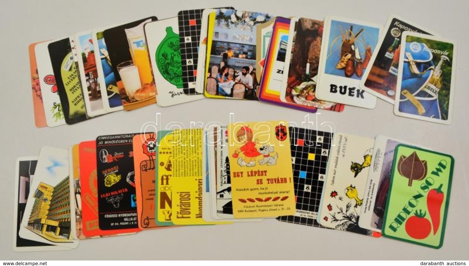 50 Db Reklámos Kártyanaptár Az 1980-as évekből - Reclame