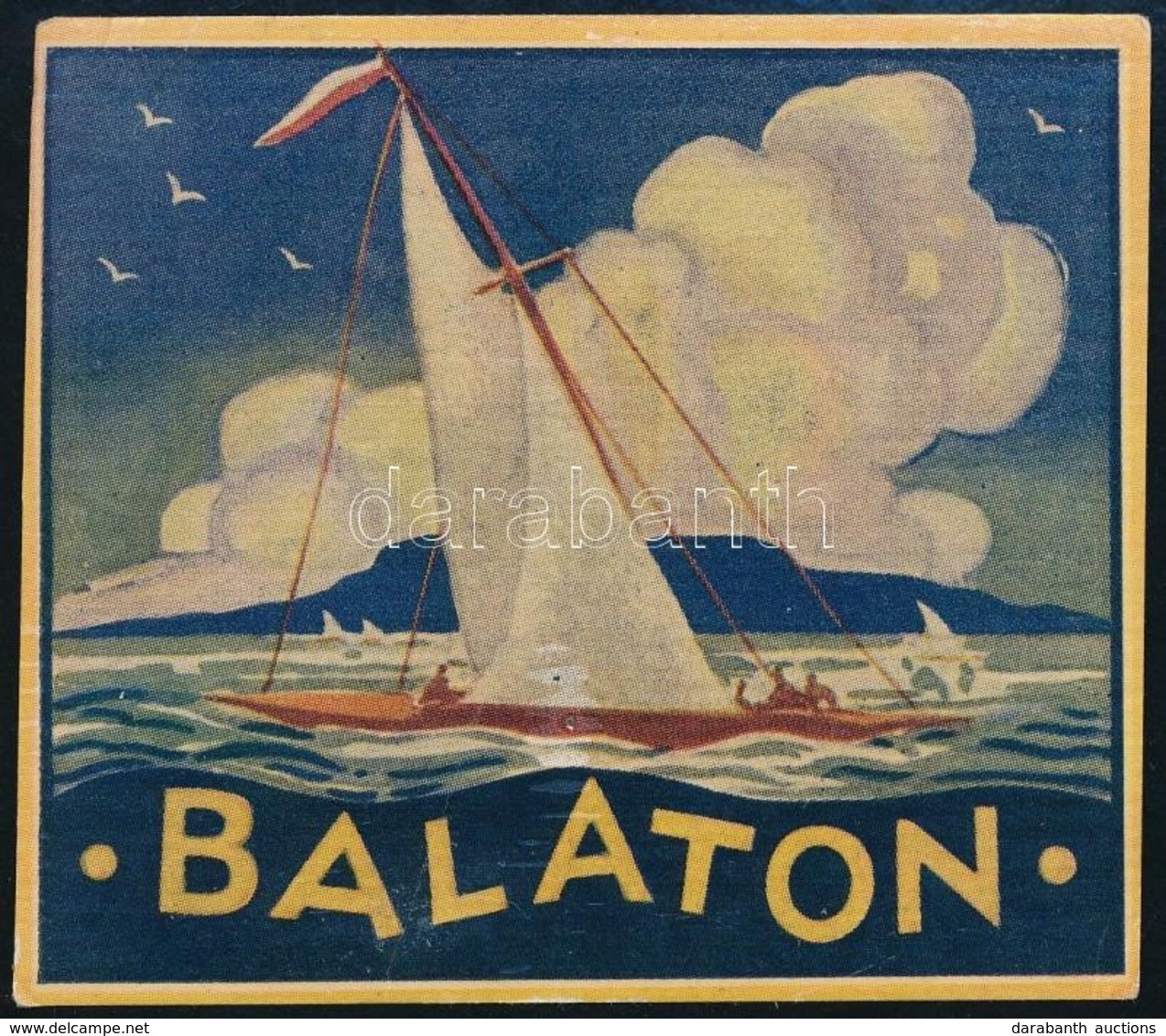 Cca 1940 'Balaton' Bőröndcímke, Használatlan, Felületén Törésnyommal - Advertising