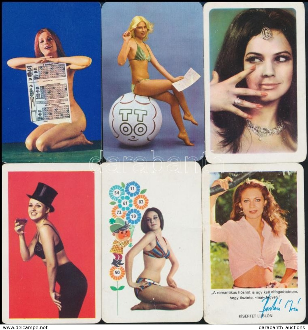 1970-1979 10 Db Hölgyeket ábrázoló Kártyanaptár - Advertising