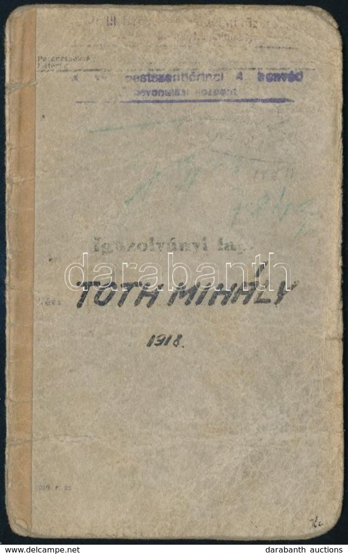 1940 Katonai Igazolványi Lap, Tüzér Részére, M. Kir. III. Honvéd Légvédelmi Tüzérosztály Pecséttel - Other & Unclassified