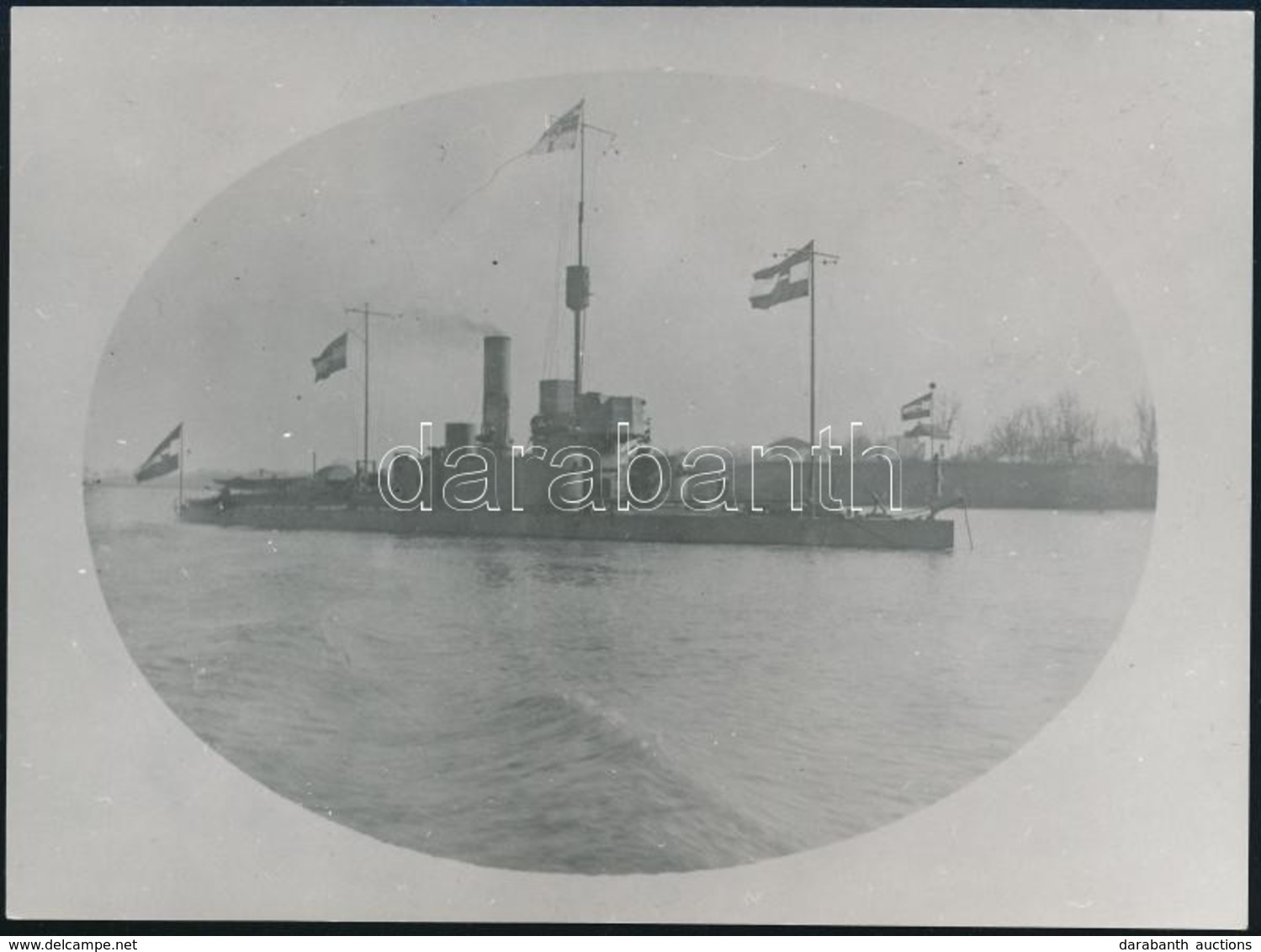 1918 A Bosna Monitor Brailában, A Dunai Flottila Hajója, Az 1980-as években Eredeti Negatívról Előhívott Fotó, 13×18 Cm - Andere & Zonder Classificatie