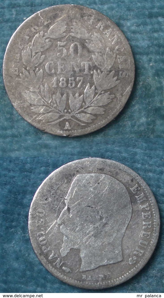 M_p> Francia 50 Centesimi 1857 A - Argento - Altri & Non Classificati