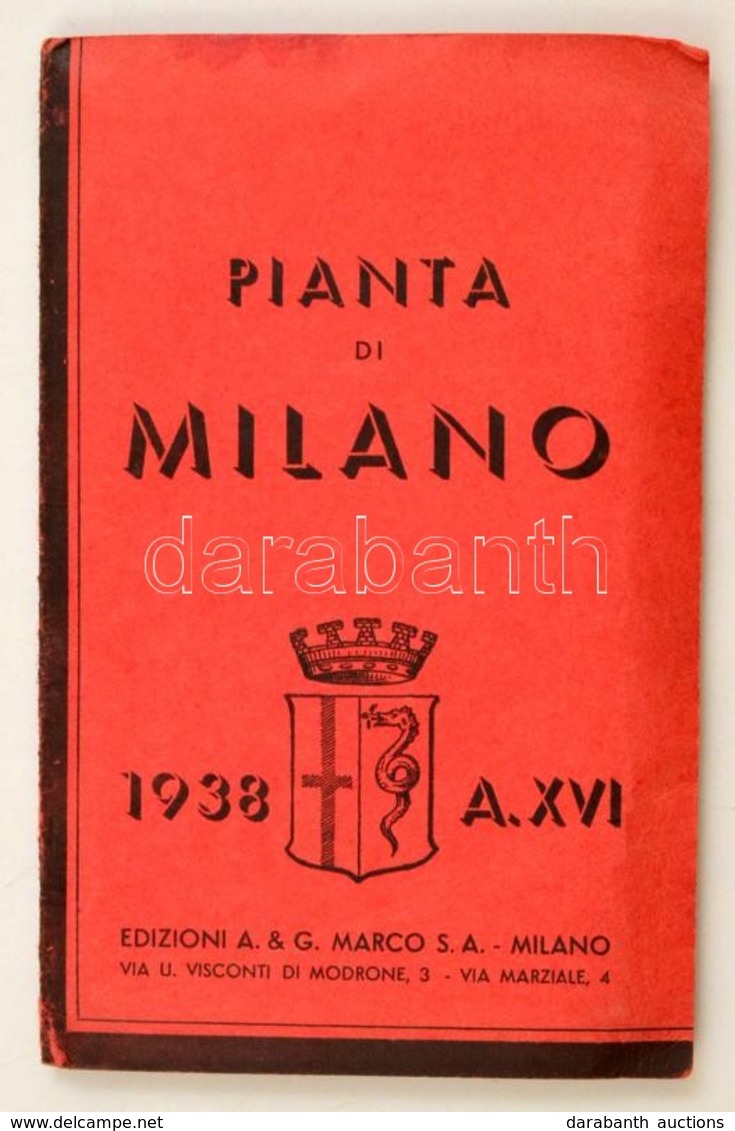 1938 MIlano Térképe Utcajegyzékkel / Map Of Milan 70x100 Cm - Sonstige & Ohne Zuordnung