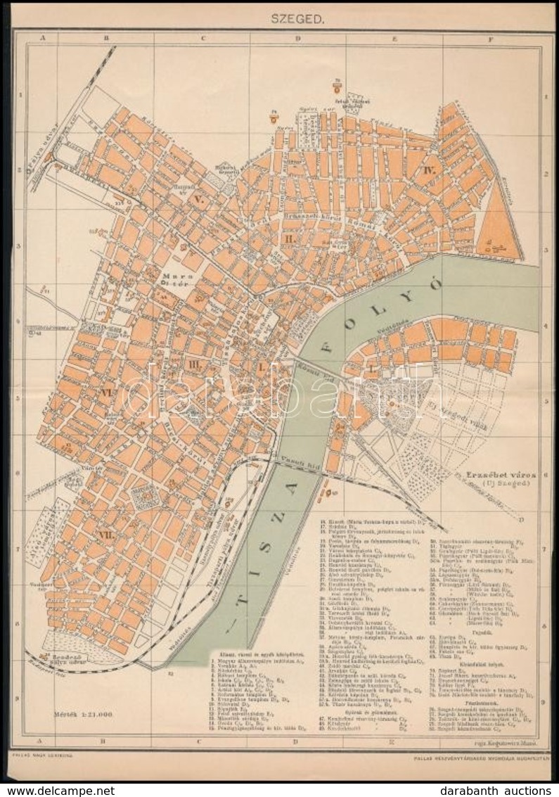 Cca 1890 Szeged Térképe 20x30 Cm - Andere & Zonder Classificatie