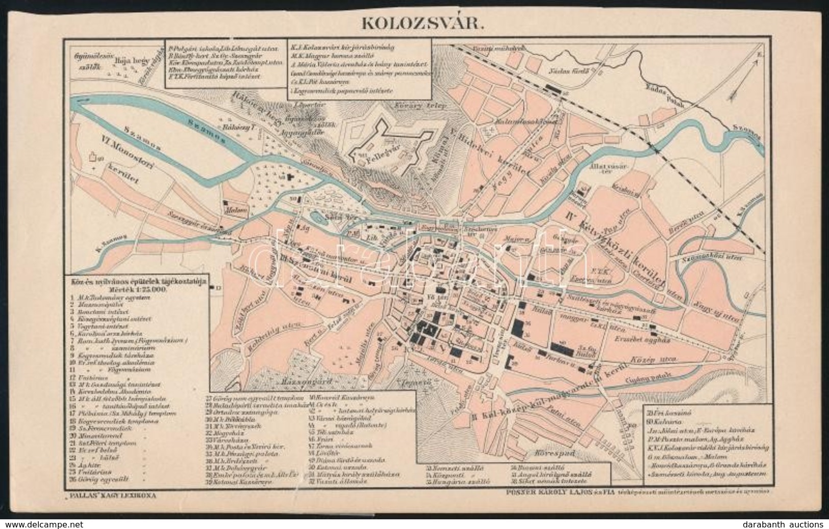 Cca 1890 Kolozsvár Térképe 23x15 Cm - Andere & Zonder Classificatie