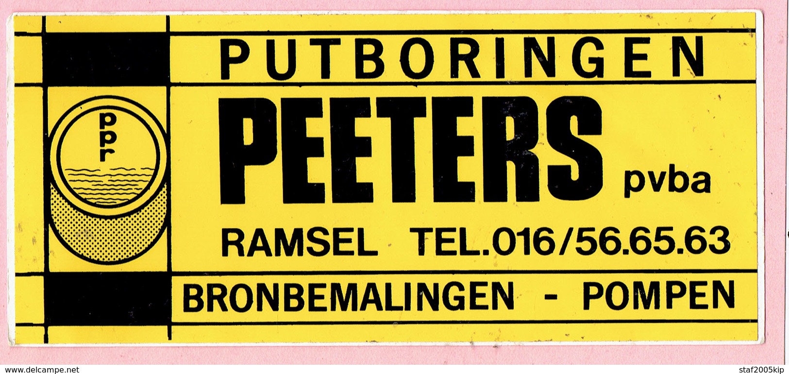 Sticker - Putboringen - PEETERS RAMSEL - Bronbemalingen - Pompen - Pegatinas