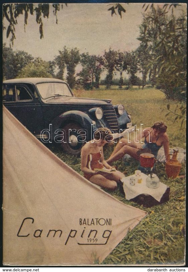 1959 Balatoni Camping Ismertető Füzet, Térképekkel, Fényképekkel, 60p - Zonder Classificatie