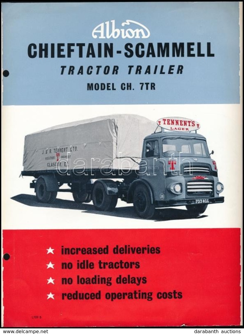 Cca 1960-1970 Albion Chieftain-Schammell Tractor Trailer Model Ch. 7TR, Angol Nyelvű Autós Prospektus - Unclassified