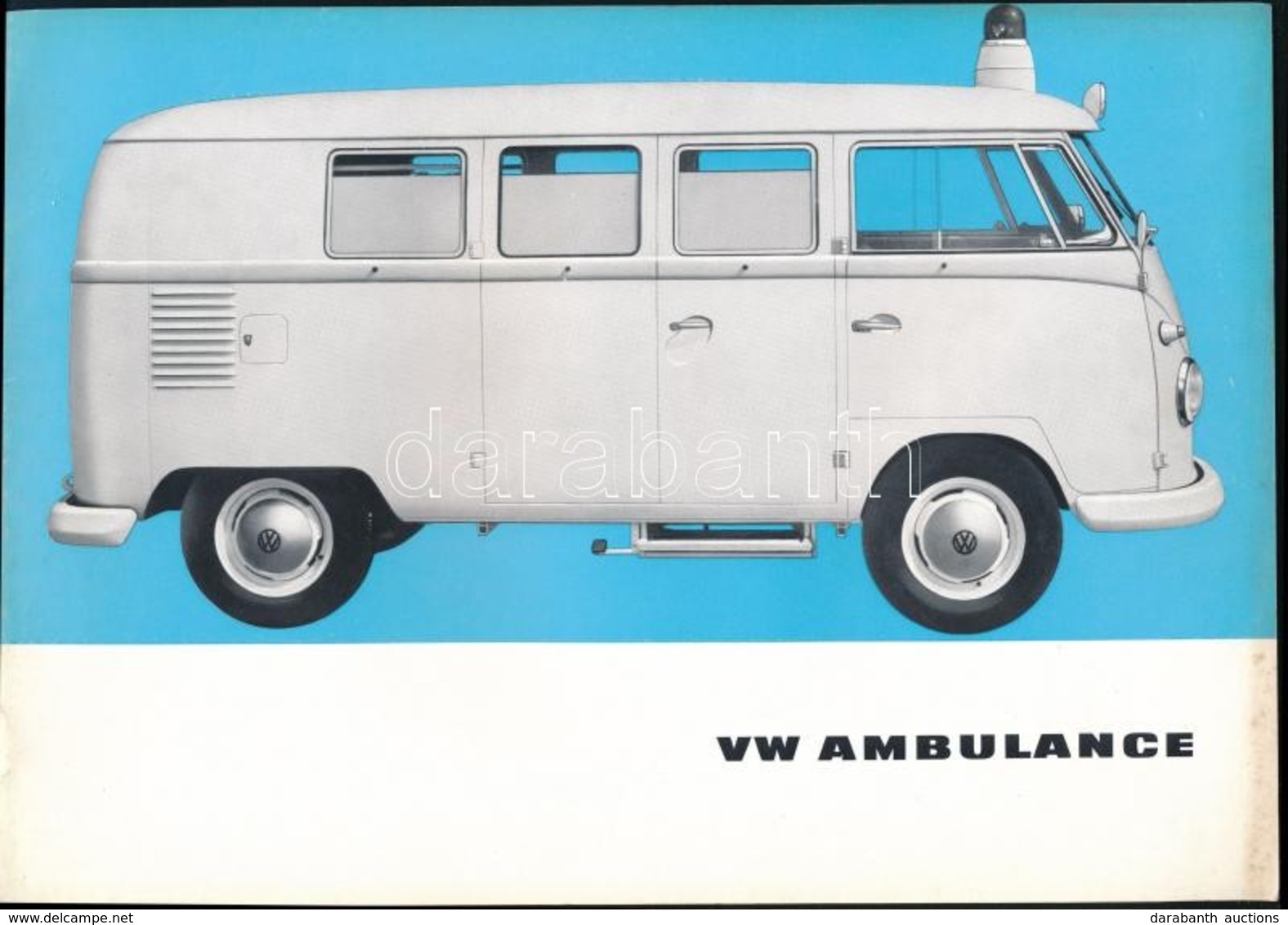 Cca 1960-1970 VW Ambulance. Wolfsburg, Volkswagen AG, 6 Sztl Lev. Volkswagen Mentőautó Prospektus, Fotókkal, Angol Nyelv - Unclassified