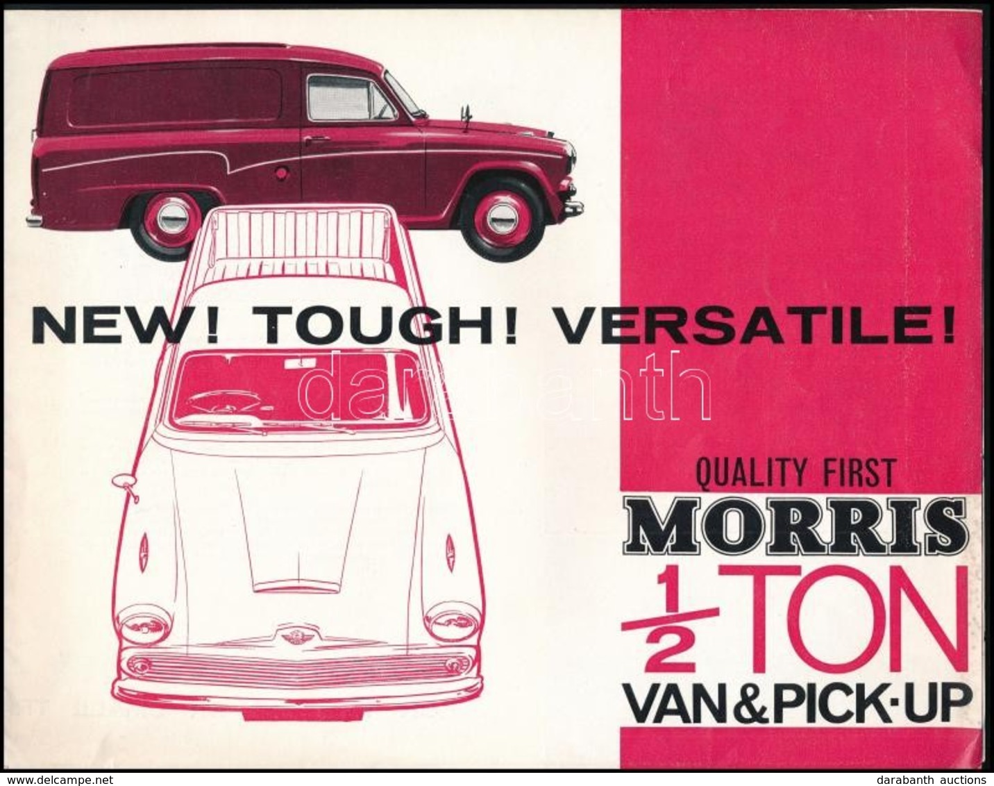 Cca 1960-1970 Morris 1/2 TOn Van&Pick Up. Angol Nyelvű Autós Prospektus - Unclassified