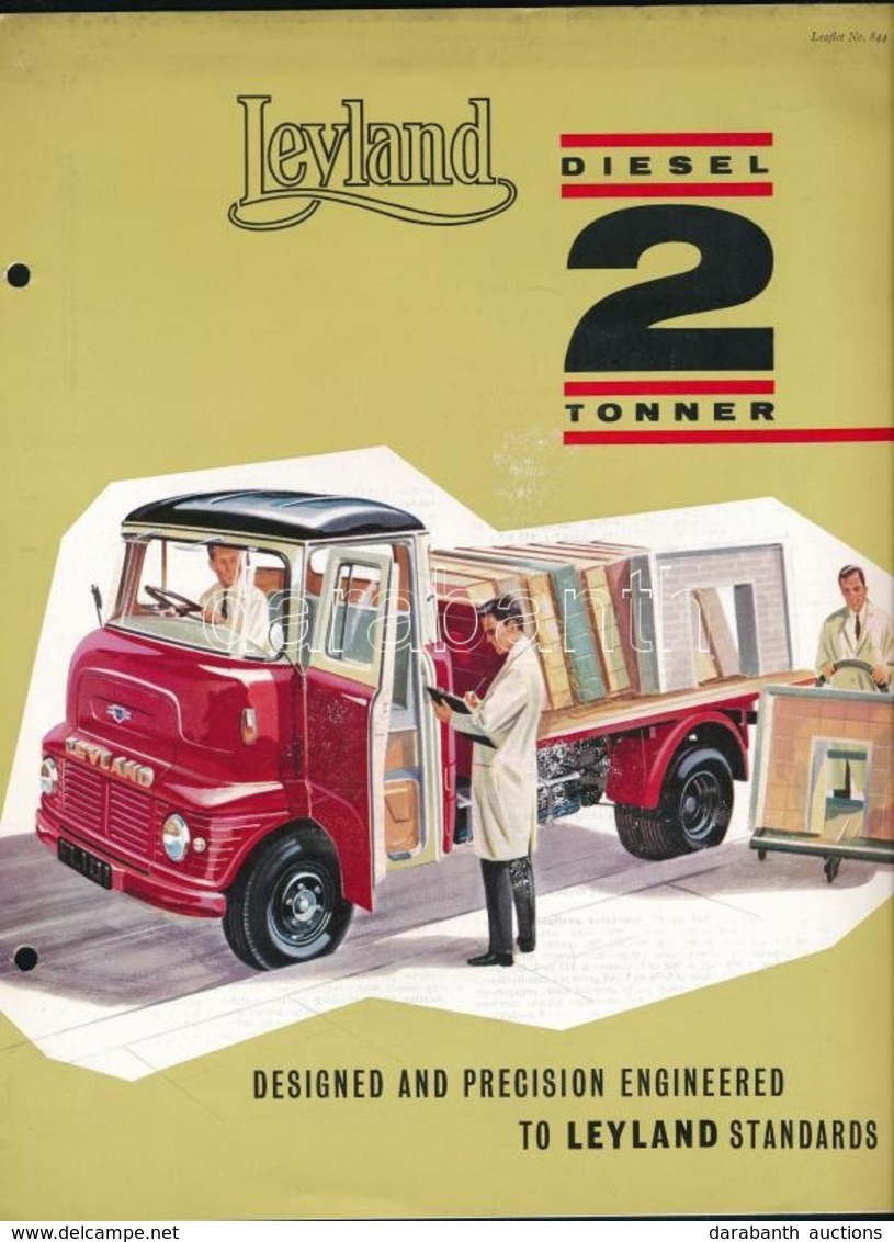 Cca 1962 Leyland Diesel 2 Tonner Angol Nyelvű Autós Prospektus, 4 Sztl. Lev. - Unclassified