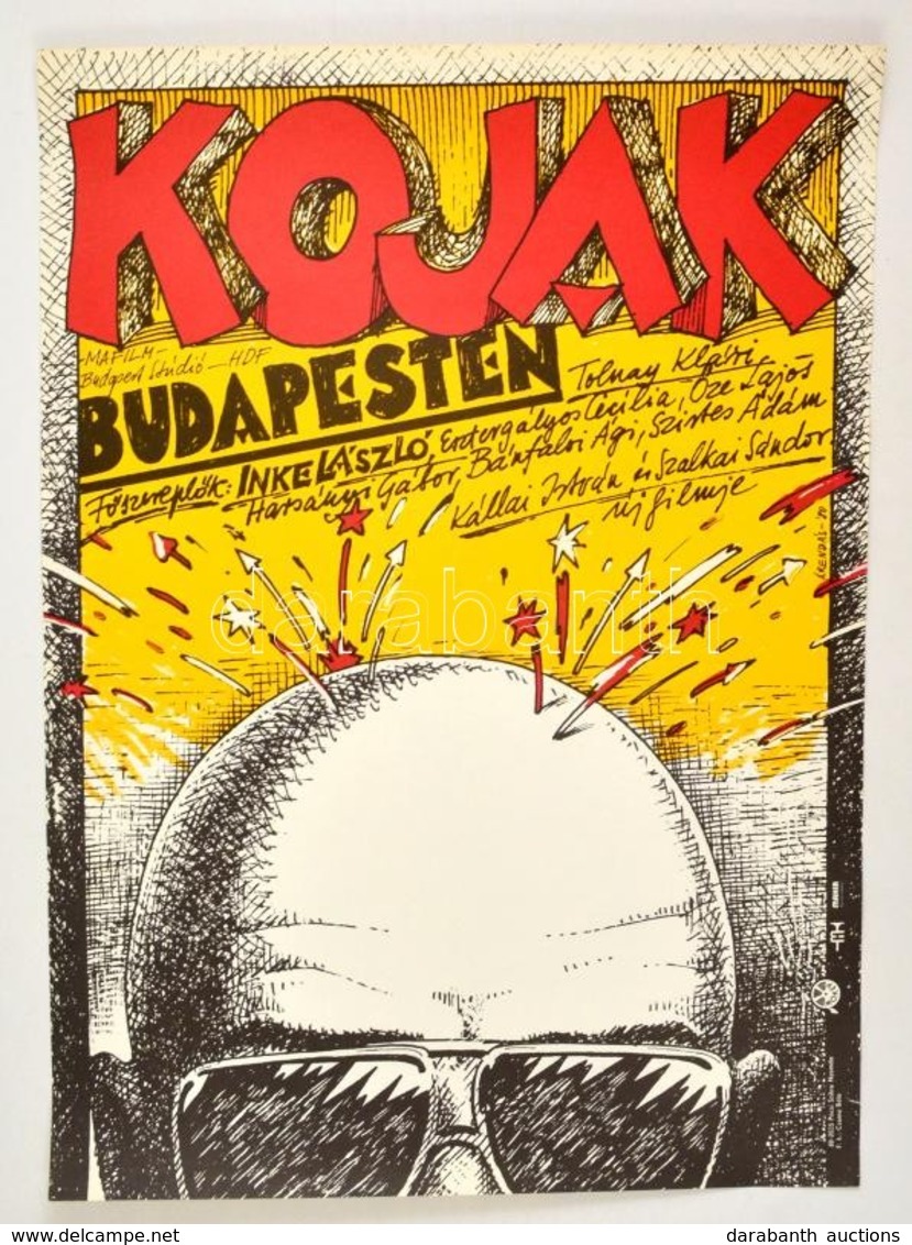 1980 Árendás József (1946-): Kojak Budapesten, Magyar Film Plakát, 59x42,5 Cm - Sonstige & Ohne Zuordnung