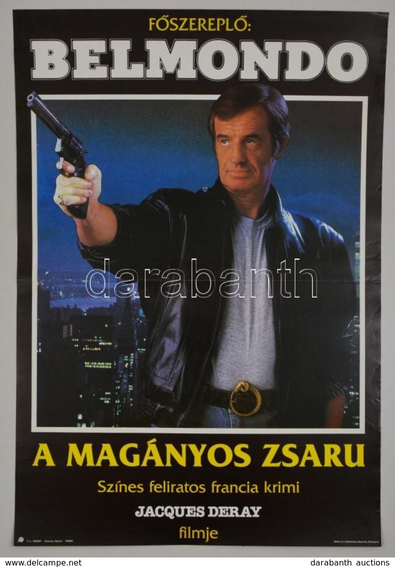 1987 A Magányos Zsaru, Francia Akciófilm Plakát, Főszerepben: Jean-Paul Belmondo, Hajtásnyommal, 81x56 Cm - Other & Unclassified