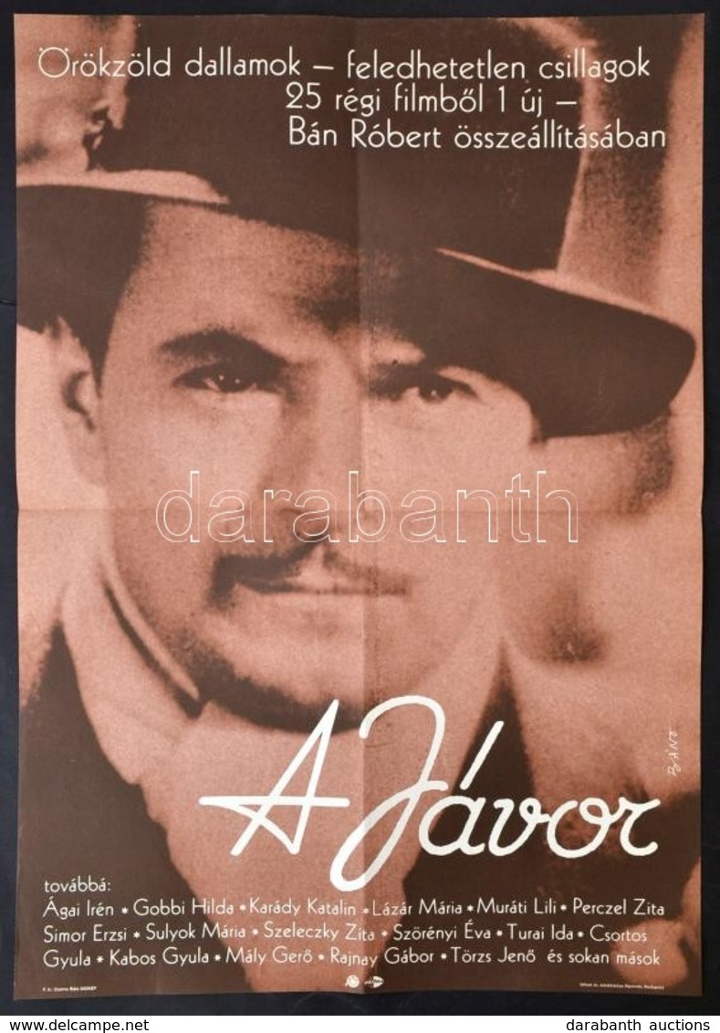 1987 Bánó Endre (1921-1992): A Jávor, Magyar Film Plakát, Bán Róbert összeállítása, Hajtásnyommal, 81x56 Cm - Andere & Zonder Classificatie