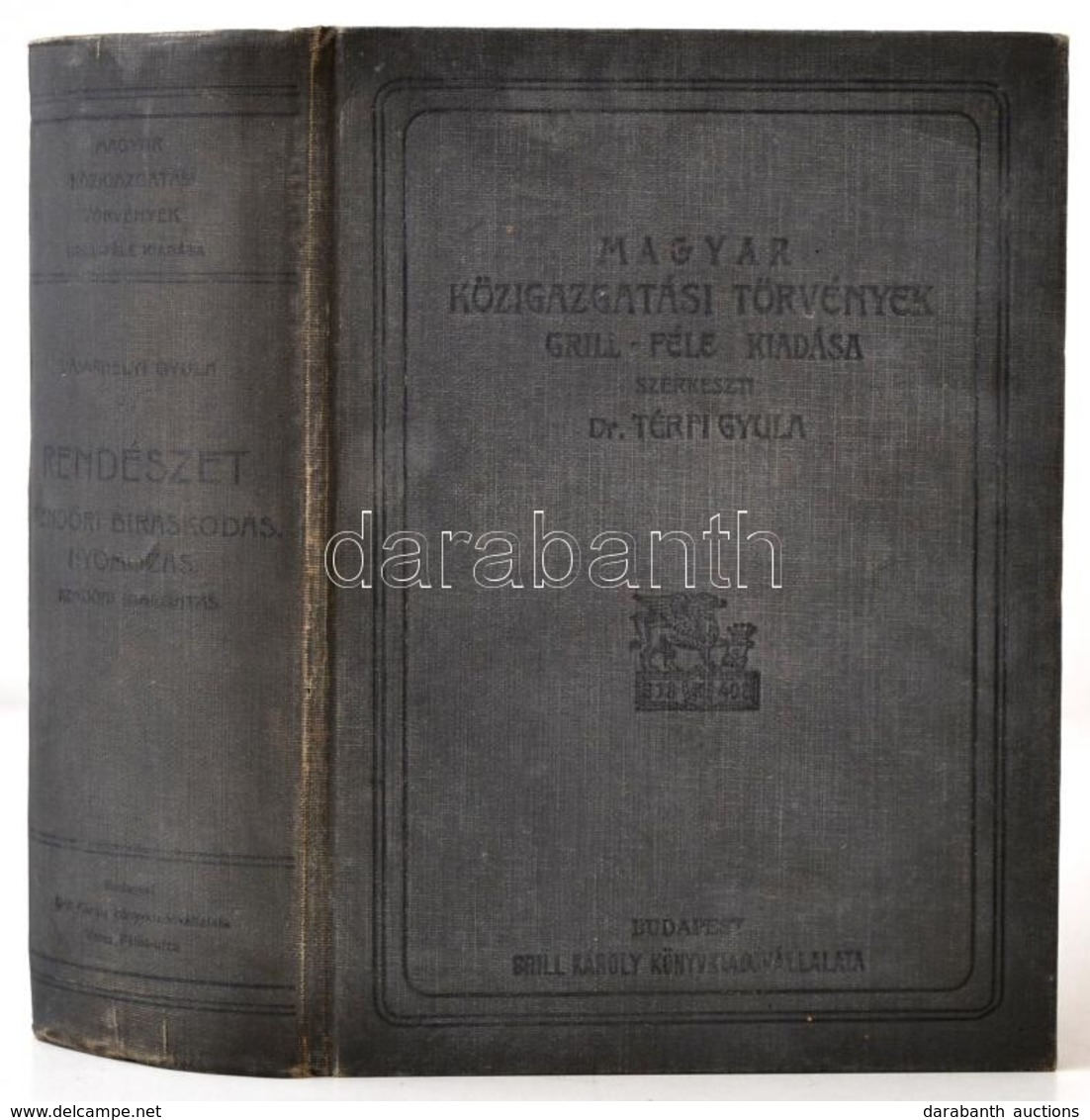 Vásárhelyi Gyula: Rendészet. Bp., 1911, Grill, LV+1188 P. Kiadói Egészvászon-kötés, Kissé Kopott Borítóval, 237/238. Old - Ohne Zuordnung