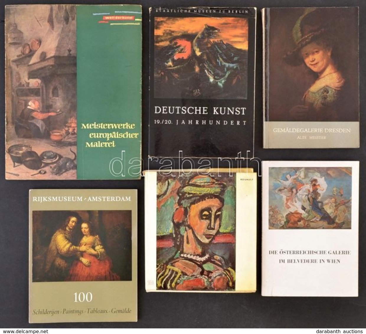 Vegyes Idegen Nyelvű Művészeti Könyvtétel, 6 Db: 
Gemäldegalerie Dresden Alte Meister. Dresden, 1968, Generaldirektion D - Zonder Classificatie