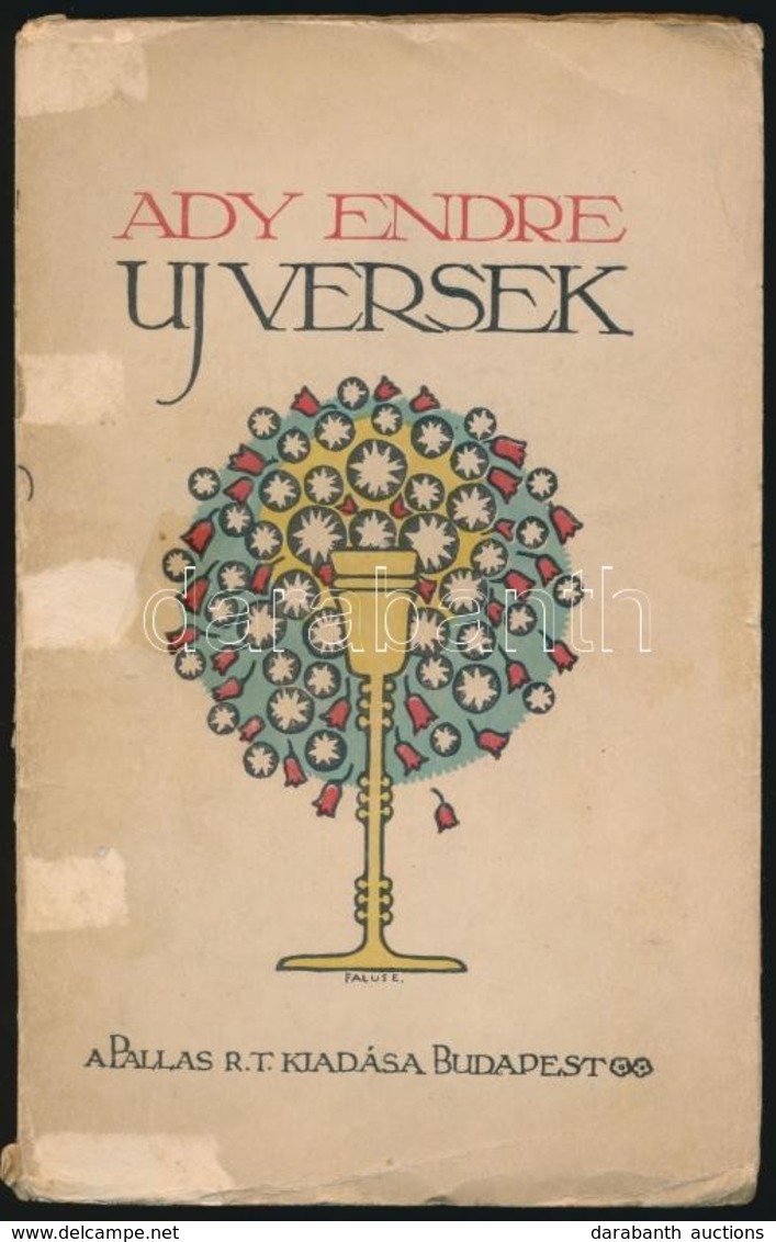 Ady Endre: Új Versek. Bp., 1919, Pallas Irodalmi és Nyomdai Rt. Ötödik Kiadás. Kiadói Papírkötés, Kopott Gerinccel, Folt - Unclassified