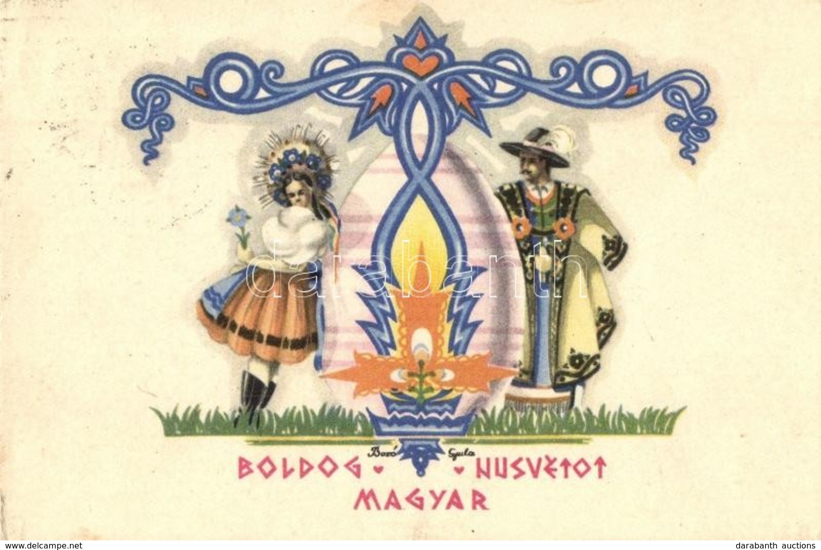 4 Db RÉGI Bozó Irredenta üdvözlőlap / 4 Pre-1945 Hungarian Irredenta Greeting Ar Tpostcards By Bozó - Unclassified