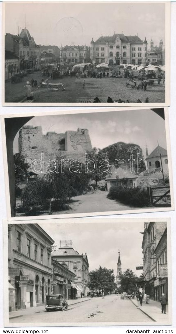 3 Db RÉGI Felvidéki Városképes Lap; 2 Db Léva és Losonc + Visszatért Bélyegzések / 3 Pre-1945 Upper Hungarian Town-view  - Zonder Classificatie