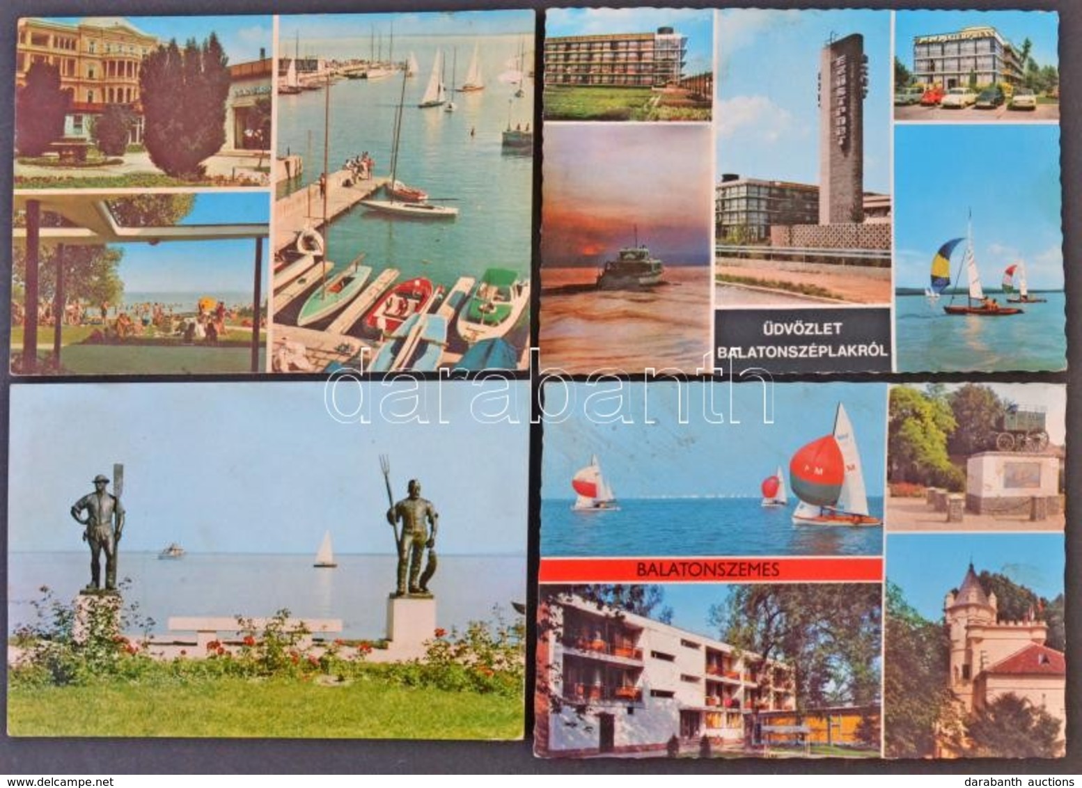** * 200 Db MODERN Magyar Városképes Lap, Balatoni üdülőhelyek / 200 Modern Hungarian Town-view Postcards From Lake Bala - Unclassified